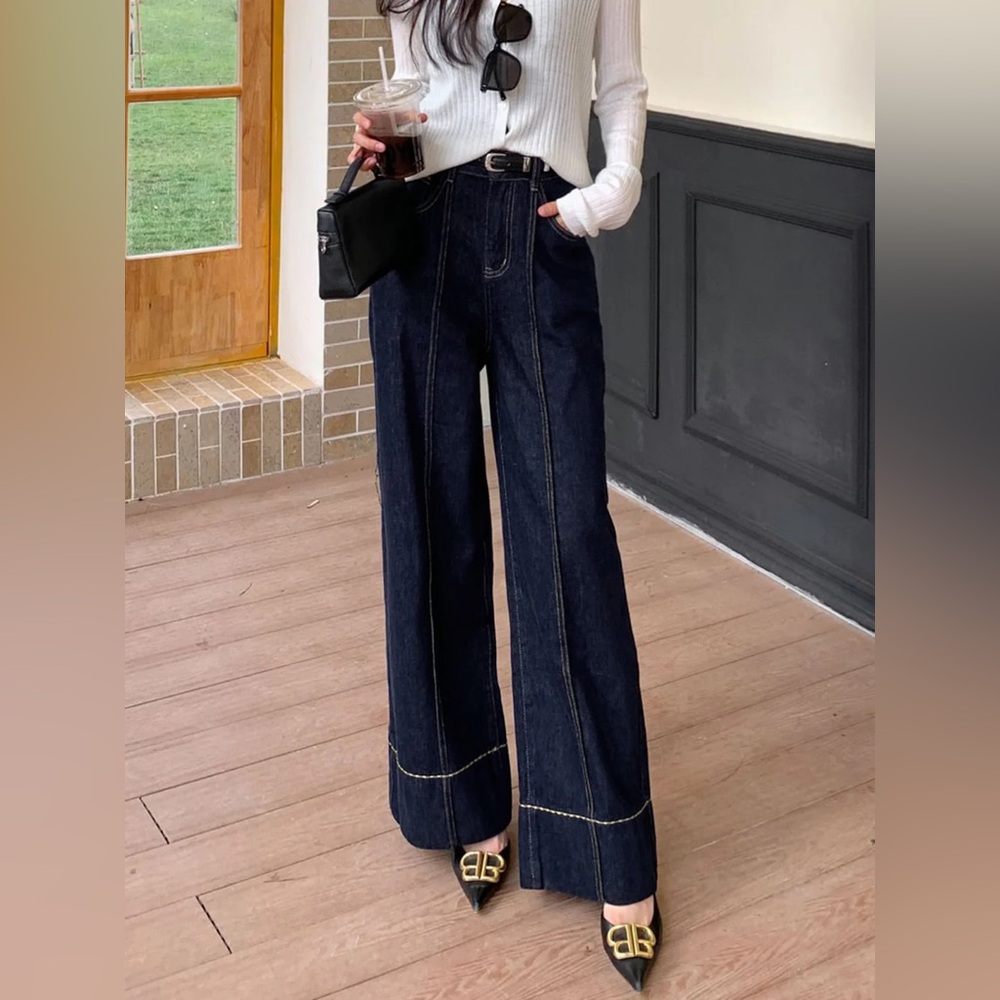COMMENSE Wide Leg Denim Jeans - size Small